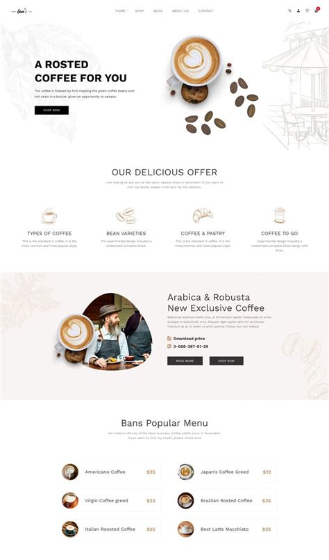 Image result for Cafe Website Design