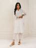 Mulmul Cotton Riwa White Kurta With Riwa White Palazzo