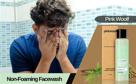 Buy Pink Woolf Face Wash | Neem Tea Tree French Green Clay | Non ...
