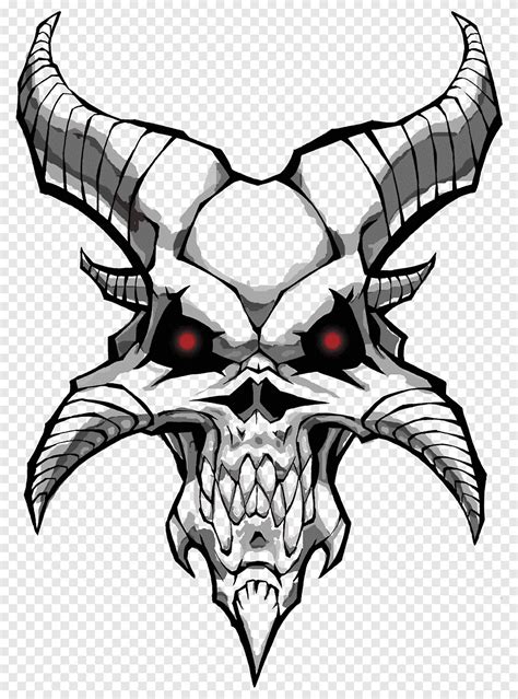 Drawing Devil Demon Skull, devil, monochrome, fictional Character png ...