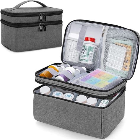 Amazon.com: CURMIO Medicine Storage Bag Empty, Lockable Pill Bottle ...