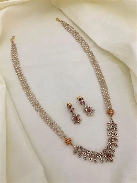 Fashion Jewell Ethnic Ad Matte Leaf Pendant Pearl Mala set Price in ...