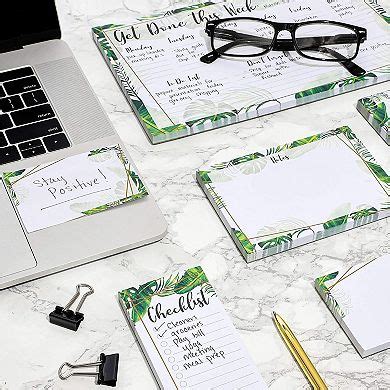 Set of 5 Sticky Note: Weekly Plan Pad, Checklist, Note Pads, Tropical ...
