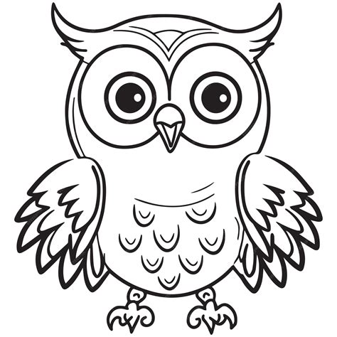 Premium Vector | Owl outline vector illustration coloring book for children cartoon bird black ...