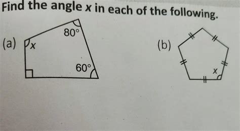 find the angle x in the following: - Brainly.in