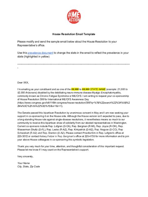 Letter To State Representative Template - Fill Online, Printable ...