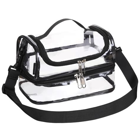 Clear Lunch Bag Reusable Tote Shoulder See Through Transparent Stadium ...