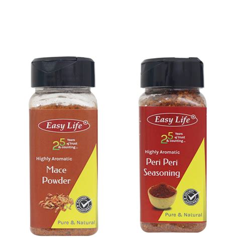 Easy Life Peri Peri Masala Seasonings 75g, Mace Powder 75g [Combo of 2 ...