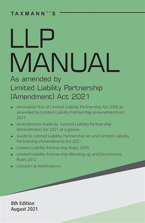 Buy Taxmann's LLP Manual Authentic Compendium of Annotated, Amended ...