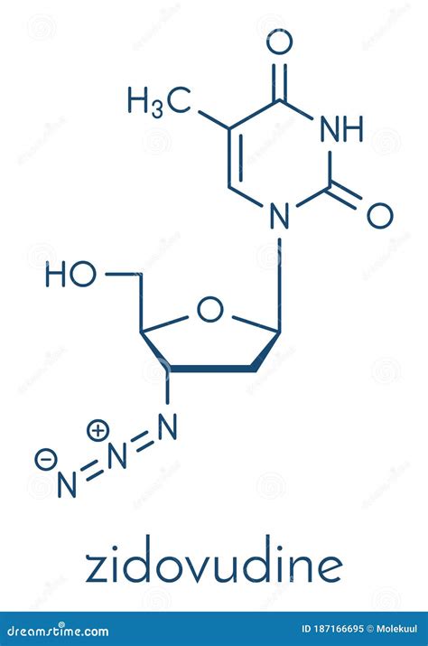 Zidovudine Molecule 3d, Molecular Structure, Ball And Stick Model, Structural Chemical Formula ...