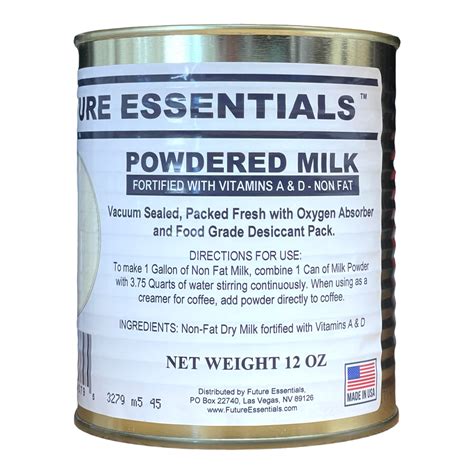 Future Essentials Canned Powdered Non Fat Milk