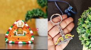 House of Crafts Khatu Shyam Ji Murti Car Dashboard Pooja Ghar with key ...