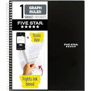 Five Star Spiral Notebook, 1 Subject, Graph Ruled Paper : Amazon.in ...