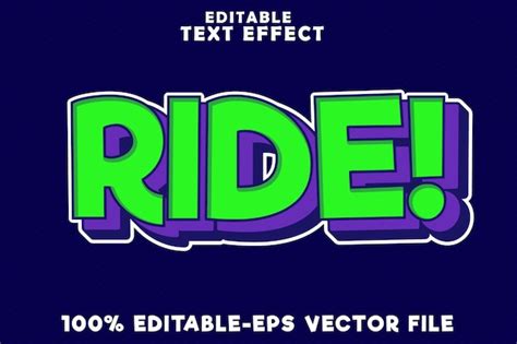 Editable text effect ride with new comic pop art style | Premium Vector