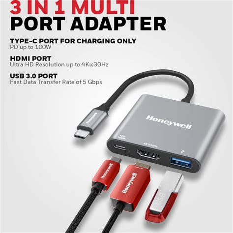 Type C to HDMI with PD Charging and USB 3.0 Adapter | Buy Best Adapters ...