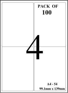 True-Ally Sticky Paper a4 Size Pack of 400 Labels (100 Sheets) Print ...