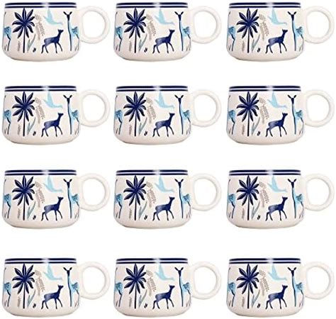 Buy AMAZECART Bone China Tea & Coffee Cups Set of 12 Pieces (150 ml ...