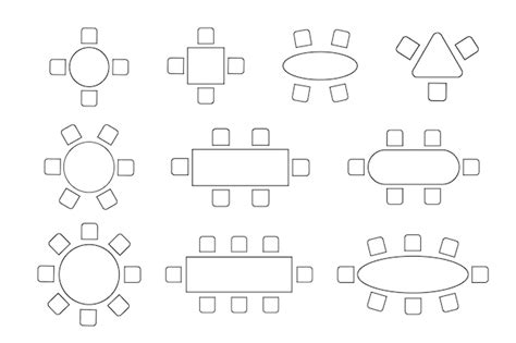 Set of layouts of seats in a restaurant cafe dining room Schematic ...