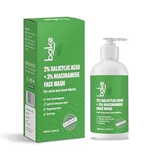 BAKE 2% Salicylic Acid & 3% Niacinamide Face Wash for Oily Acne Prone ...