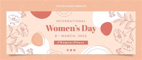Flat international women's day twitter header | Free Vector