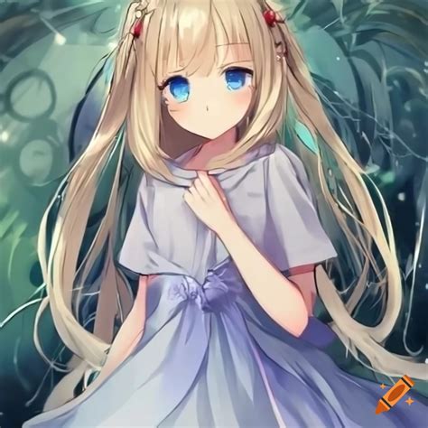 Little Anime Girl With Blonde Hair