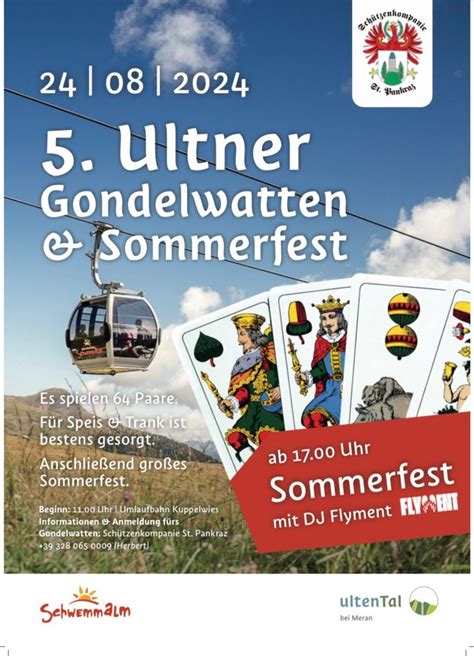 Ultner Gondelwatten & Sommerfest, Schwemmalm Talstation / Stazione a ...