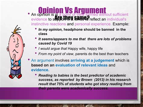 Giving opinion vs building arguments | PPT