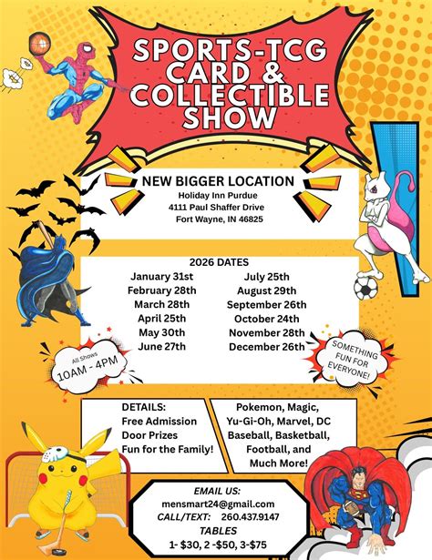 SPORTS - TCG CARD & COLLECTIBLE SHOW, Holiday Inn Purdue - Fort Wayne ...