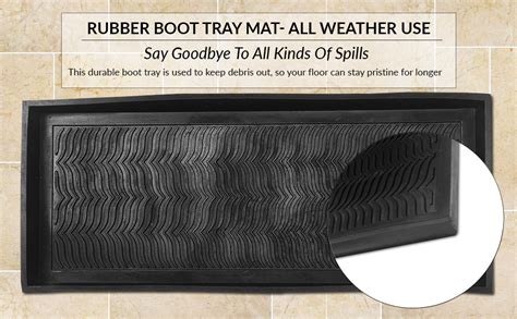 OnlyMat Multi-Purpose Rubber Boot Tray Mat - Boots, Pet Bowls, Flower