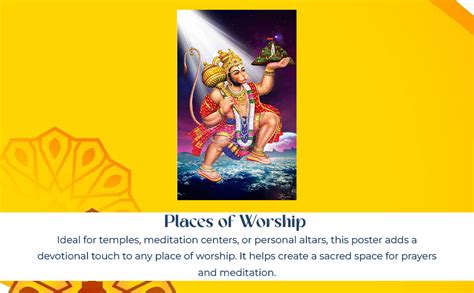 BALDAU PRINTS Paper God Hanuman Ji Religious Wall Poster For Room ...