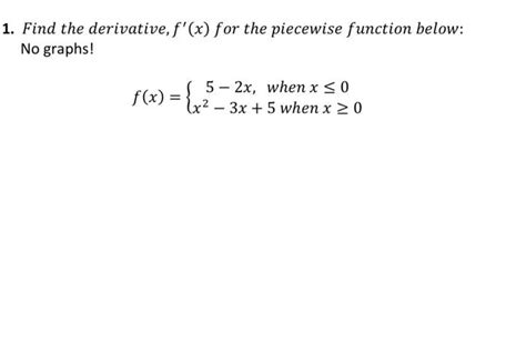 Image result for Derivative Graph of a Piecewise Function