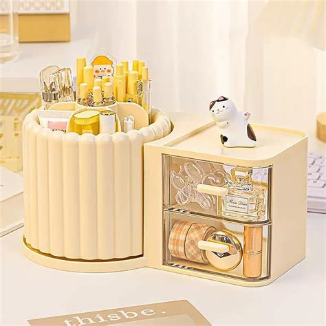 House of Quirk Rotating Cosmetics Makeup Organizer For Dresser Large ...
