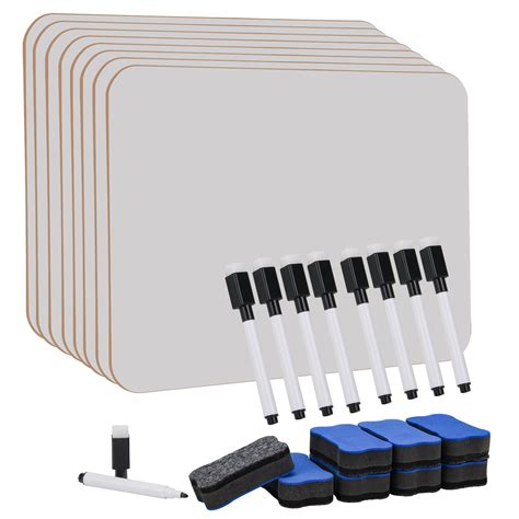 Hiziwimi 8 Pack Small Dry Erase White Board Kit, 22x30 cm, with Pens ...