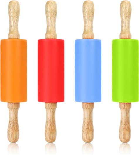 Amazon.com: 10 Pcs Small Rolling Pin Kids 9 Inch Mini Rolling Pin ...