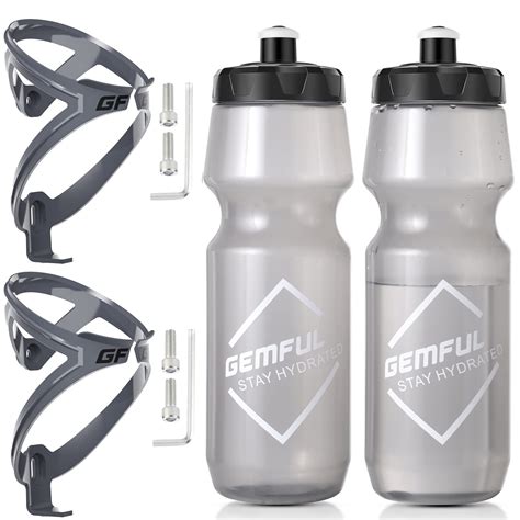 Amazon.com: GEMFUL Bike Water Bottles with Bicycle Holder 750ml Mtb ...