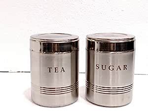 Buy BOXY Stainless Steel Sober See through trio ring Canister Set of 2 ...
