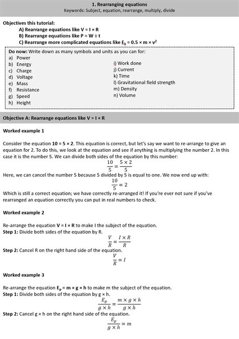 Image result for Manipulating Formulas Worksheet