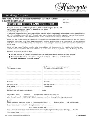 Householder Planning Check - Blank Fillable Template | Fill Out, Print ...