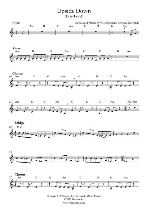 Upside Down (Easy Level) (Diana Ross) - Trumpet Sheet Music