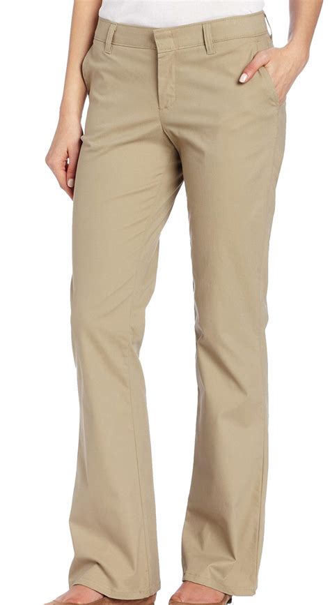 Snapklik.com : Dickies Womens Flat Front Stretch Twill Pant Slim Fit ...