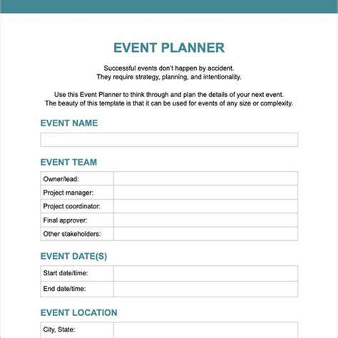 Image result for Event Overview Template Excel