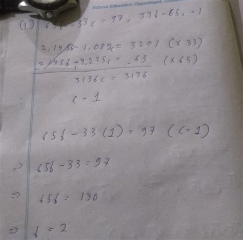 If 65b – 33c = 97 and 33b-65c = 1, then bc = ? - Brainly.in