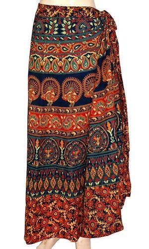 Cotton long wrap around skirt - Printed Cotton Long Wrap Around Skirt ...