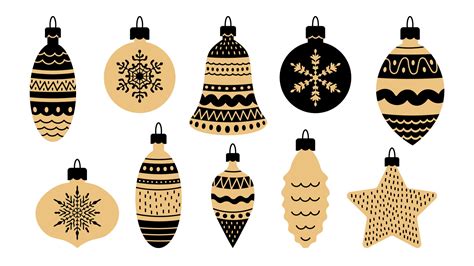 Golden Christmas baubles vector set 30549116 Vector Art at Vecteezy