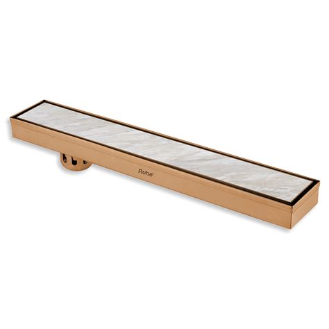Tile Insert Shower Drain Channel (24 x 3 Inches) Antique Copper PVD Co ...