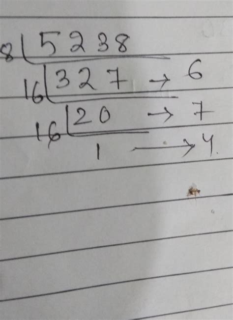What is the result when 5238 converted to base 16 - Brainly.in