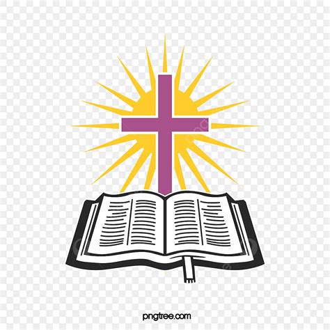 Open Bible With Cross Drawing