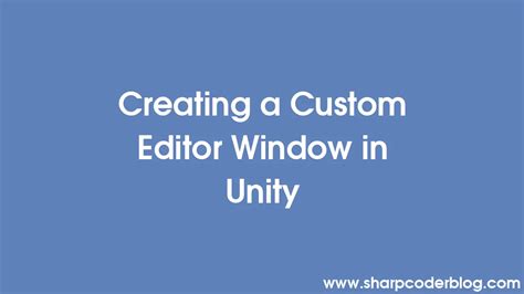 Building an Editor Window Unity 的图像结果