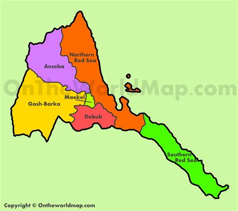Africa Map Eritrea