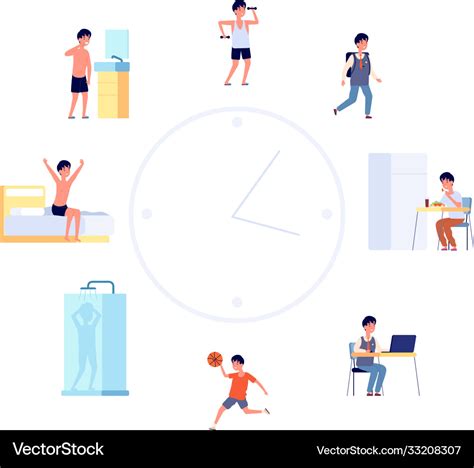 Daily routines concept healthy life Royalty Free Vector
